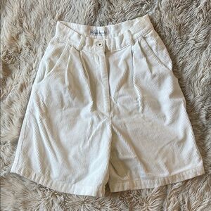 High Waisted Corduroy Women's Shorts in off white
